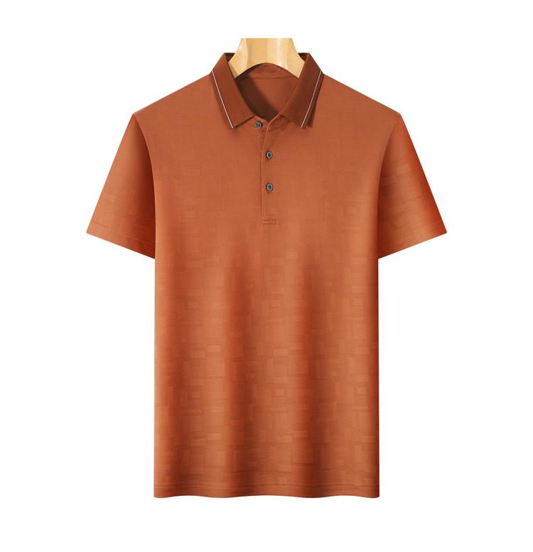 Elegant Jacquard T-shirt with Mulberry Silk Polo Shirt for Men's Business and Leisure, Summer Flip Collar Versatile Top