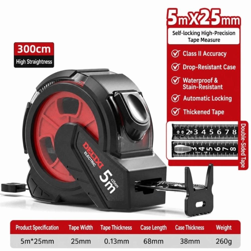 3/5/7.5/10M Steel Tape Measure Double Sided Tape Automatic Lock Tape Measure Daily Measurement