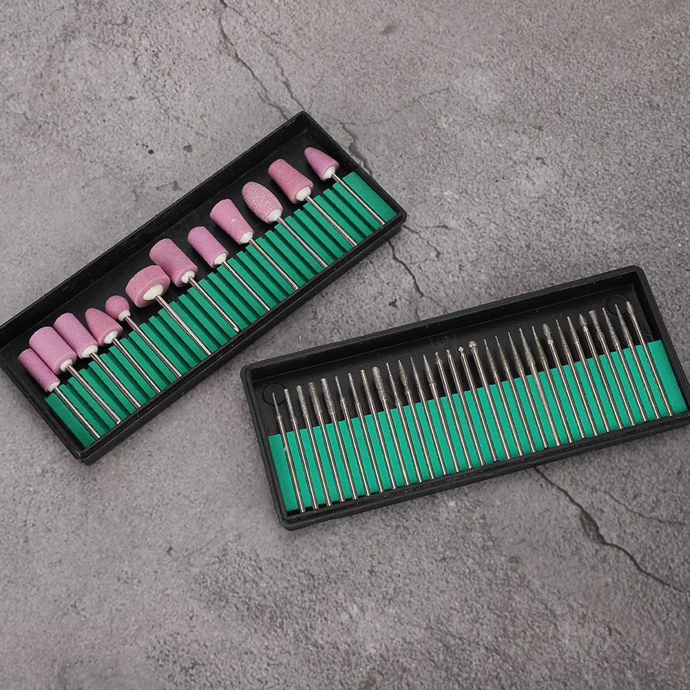 Набор игольчатых фрез для ногтей, полировальные боры, инструмент для маникюра и педикюра(12+30 шт. )