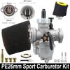 NIBBI PE17mm/19mm/22mm/24mm/26mm/28mm Flange Carburetor With Carb Jets Foam Air Filter Cleaner for Honda Yamaha Scooter Motor