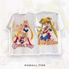 Cute Uncapped Sailor Moon Sweet Cute Printed First Love Wind Short Sleeve T-Shirt