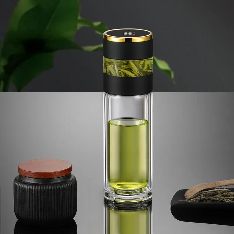 Термос для заварки чая, температура, светодиодный дисплей, 450 мл, изолированная чашка, стакан из нержавеющей стали, термос, дорожная кофейная кружка