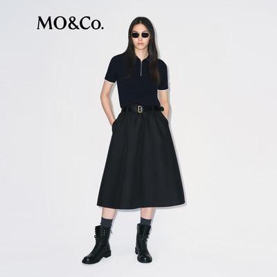 МО&Ко. Женский шерстяной поло-свитер с коротким рукавом