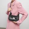 Charles & Keith Patchwork Chain Versatile PU Woven Underarm Bag Moon Bag Tote Shoulder Bag Women bags Multicolor CK2-40271053