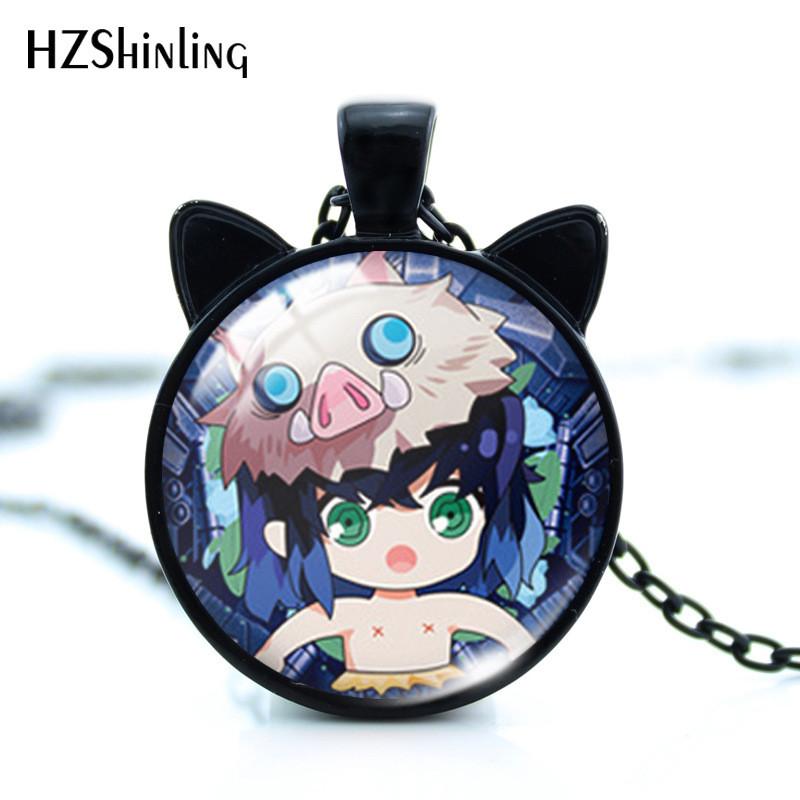 Stylish Alloy Necklace Inspired By Demon Slayer Featuring Tanjiro Butterfly Shinobu Pendant