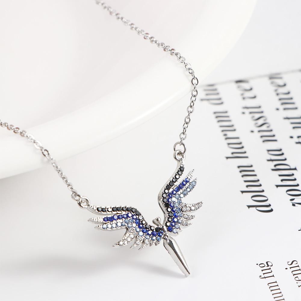 Crystal Temperament Angel Wings Korean Neck Jewelry Choker Woman Necklaces Clavicle Chain