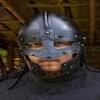 Medieval Viking Helmet with Visor Blackened Steel Norman LARP Reenactment Warrior Helmet for Cosplay Collectors