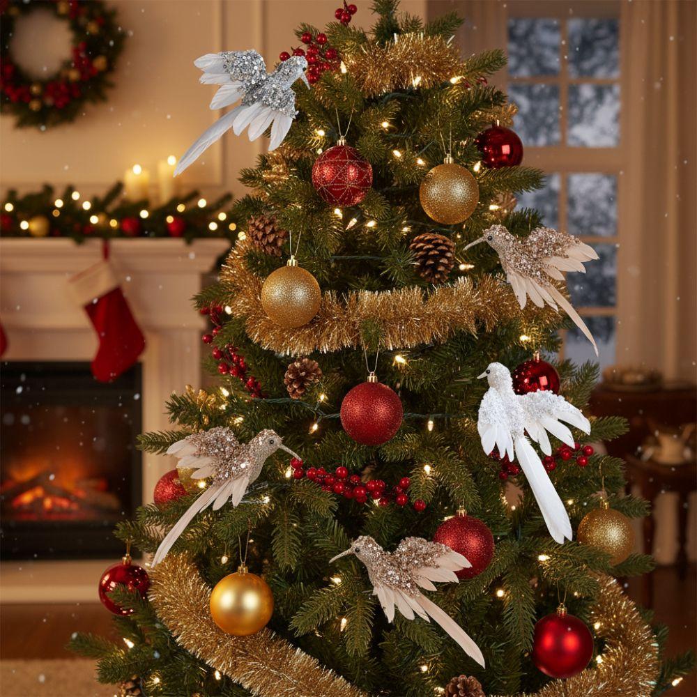 2 шт. Блестящие перьевые птички, украшения, красивые клипсы-птички, украшения, украшение для вечеринки