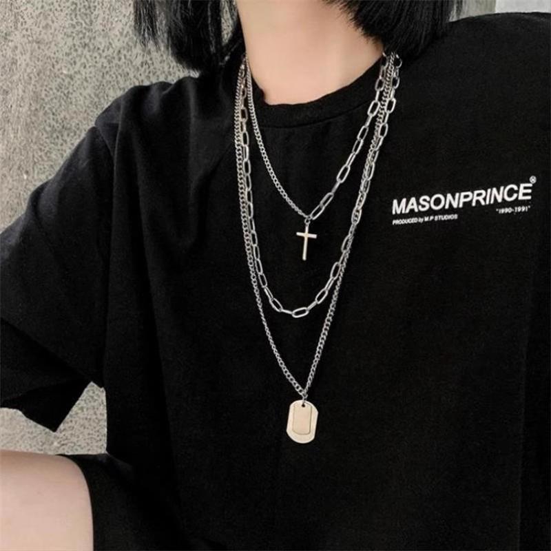 Модное мужское хип-хоп ожерелье из титановой стали - Стильный, универсальный и эмоциональный парный аксессуар.