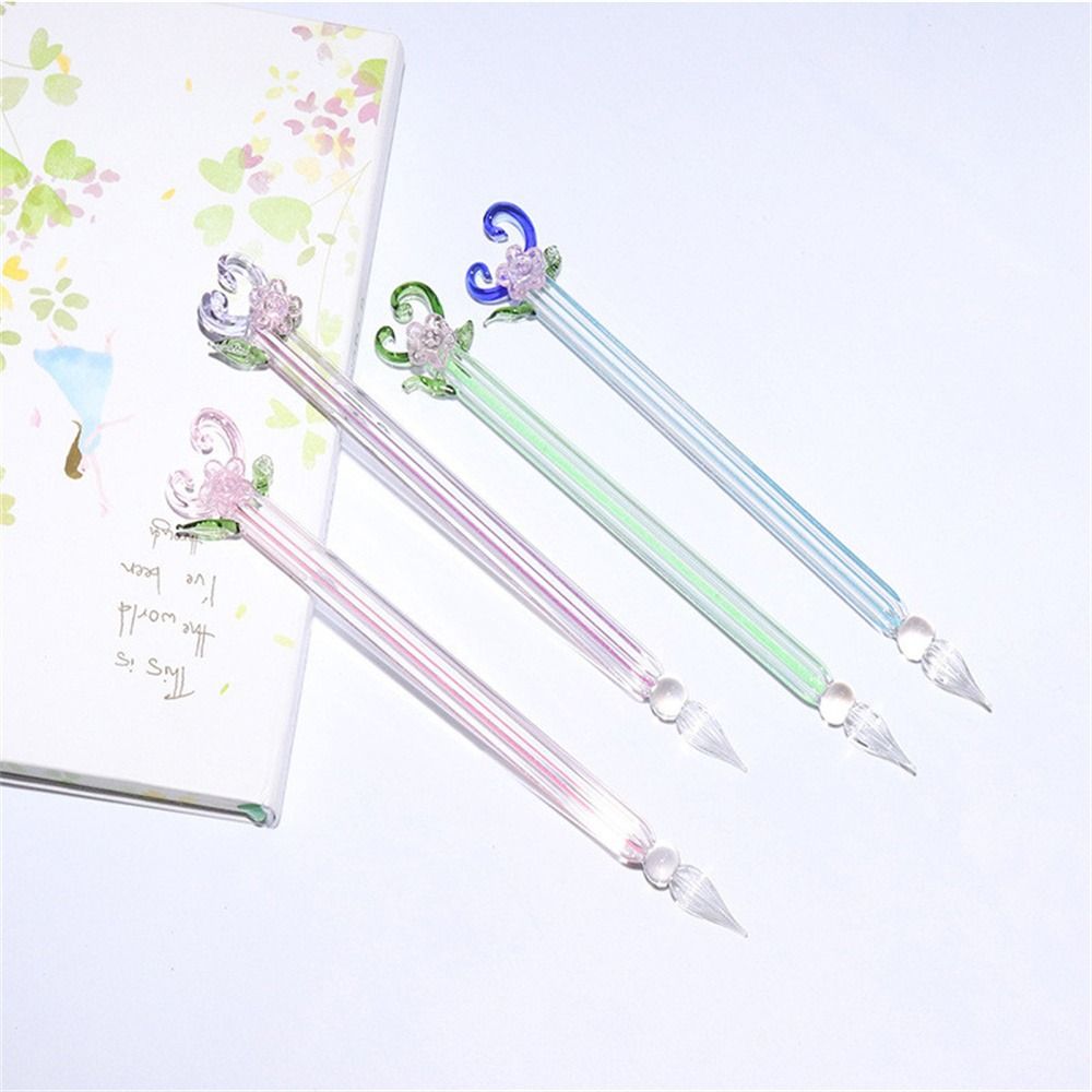 Ручка для письма Перьевые ручки Ручка с чернилами для подписи Ручка-капельница Crystal Pen Стеклянная ручка Стеклянная ручка для макания