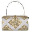 Сумка женская Ando с золотистым и серебристым узором, белая GKT-18,