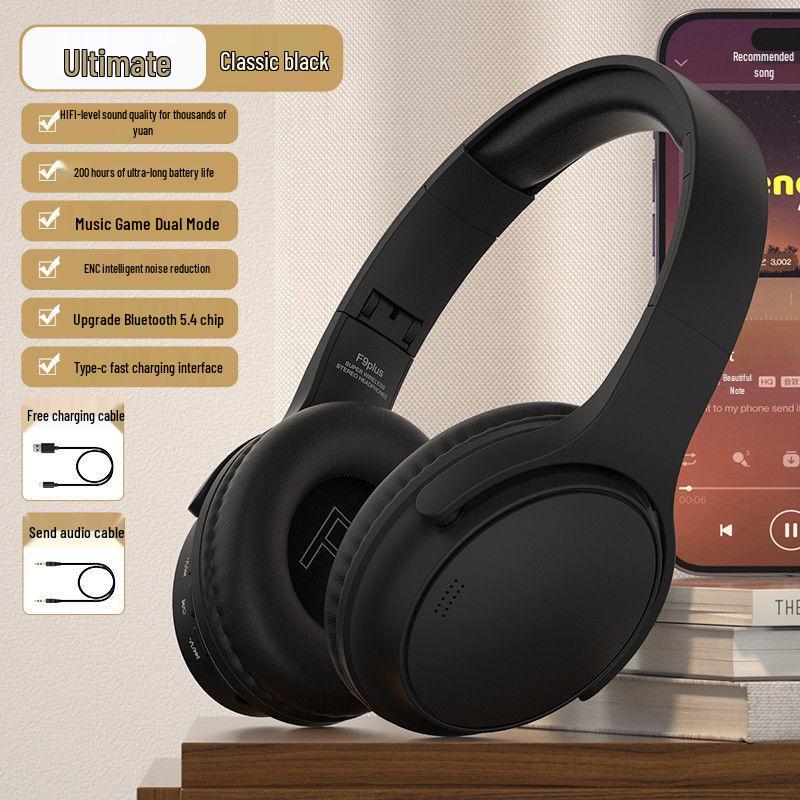 200-часовые Bluetooth накладные беспроводные игровые наушники с шумоподавлением для спорта и мобильных устройств