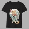 Men Summer T-shirt Basic Print Tops Japan Anime Genki Cat Series Casual O-neck Fashion Men Commuter Comfortable Tees