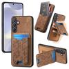 For Samsung Galaxy S25 Case Imprinted Pattern Card Holder Kickstand Leather Back Cover