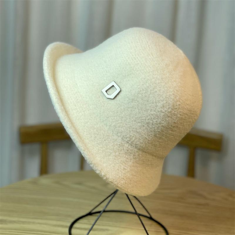 Elegant Top Hat Women's Foldable Basin Hat Bucket Hat Japanese Retro Bucket Hat Autumn and Winter Warm Hat