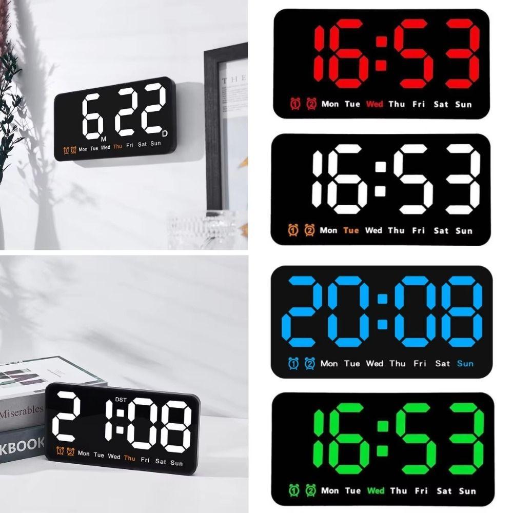 Temperature/Date Display LED Digital Clock Dual Alarms Table Alarm Clock  Living Room