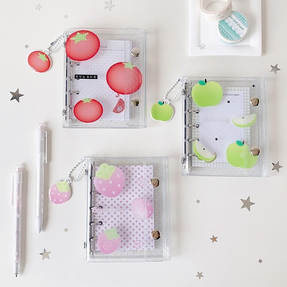 Fruit Print Binder Journal Clear Loose Leaf Planner Kawaii M5 Binder Notebook  Stationery Gift