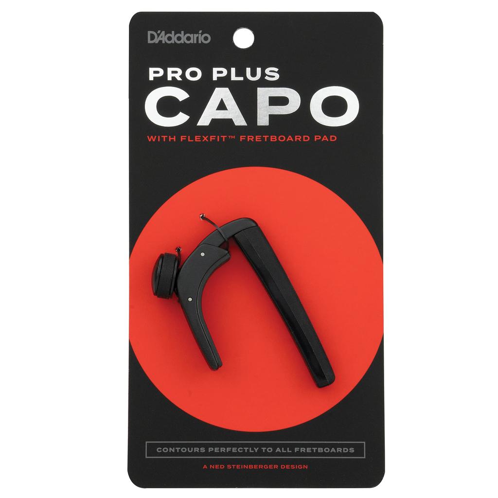 Pro Plus Capo with FlexFit Technology for and Classical Black D'Addario PW-CP-19 Electric, Acoustic, Guitars,