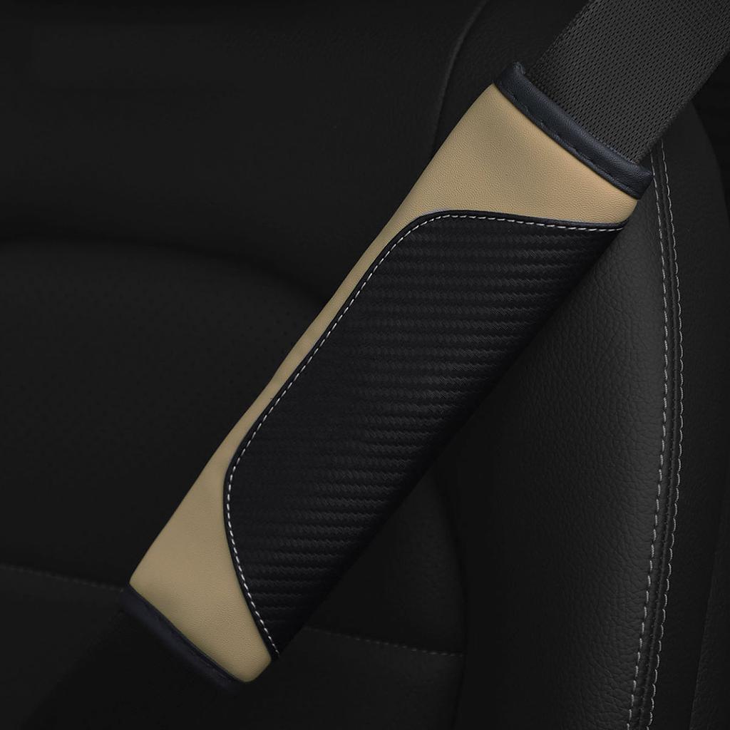 PU Carbon Fiber Leather Car Shoulder Guard Belt Decoration Set Multiple Colors Interior Enhancement Accessory