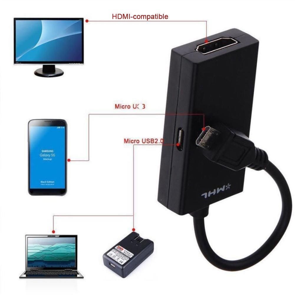 1шт Micro USB к HDMI-совместимый адаптер для Samsung HTC Xiaomi2 5pin для LG для HDMI-совместимый R1I4