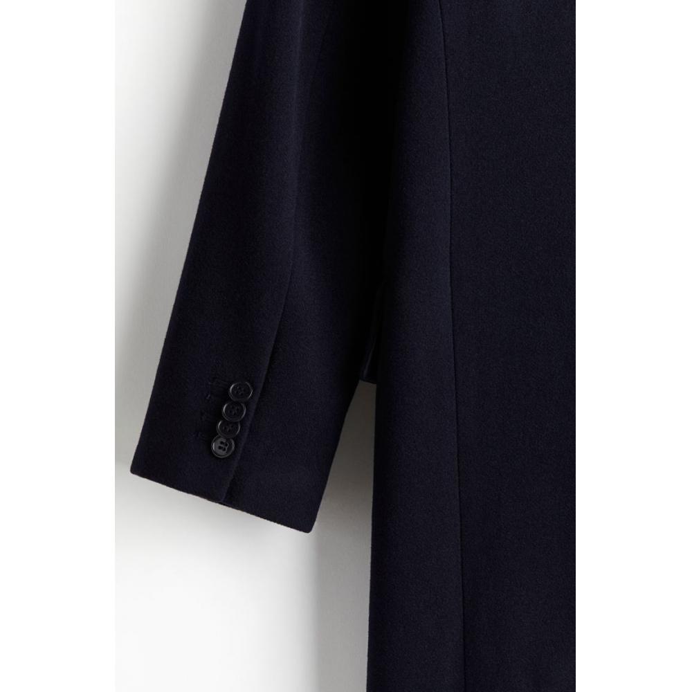 H M Wool Blend Coat Navy Blue