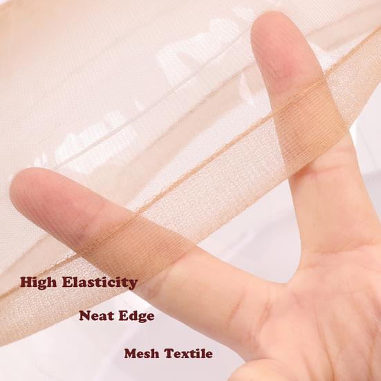 Yousheng 1 Pair Wig Hat Stretchy Invisible Breathable Sheer Natural Nude Ultra-thin Women Lace Front Wig Synthetic Hair Net Stocking