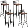 VidaXL Bar Chairs Set of 4 Solid Reclaimed Wood, Chair, Kitchen Bar Stool, Restaurant Chair 358945