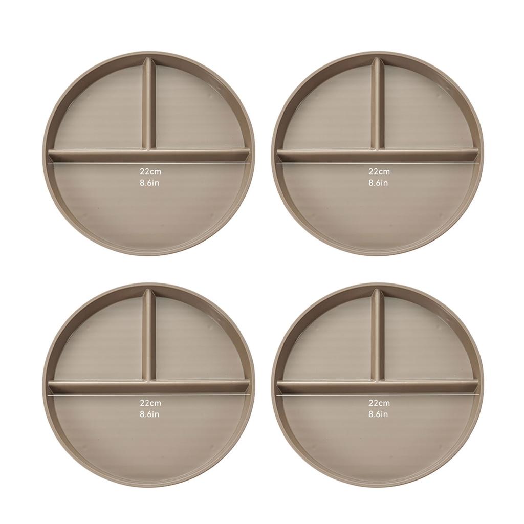 Круглая пластиковая тарелка для ужина с отделениями, пригодная для микроволновой печи, тарелка для салата, фруктов, еды, блюдо для женщин, контроль диеты, кухонная посуда