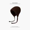 Women's Woolen Beanie with Ear Protection and Plush Lining - Ideal for Big Head Circumference, Small Face, Autumn/Winter