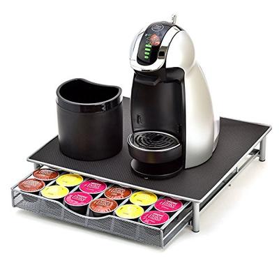Стойки для кепок: Держатель для капсул Nescafe Dolce Gusto, Стойка для хранения, Стиль ящика, Вмещает 36 капсул, Серебристый