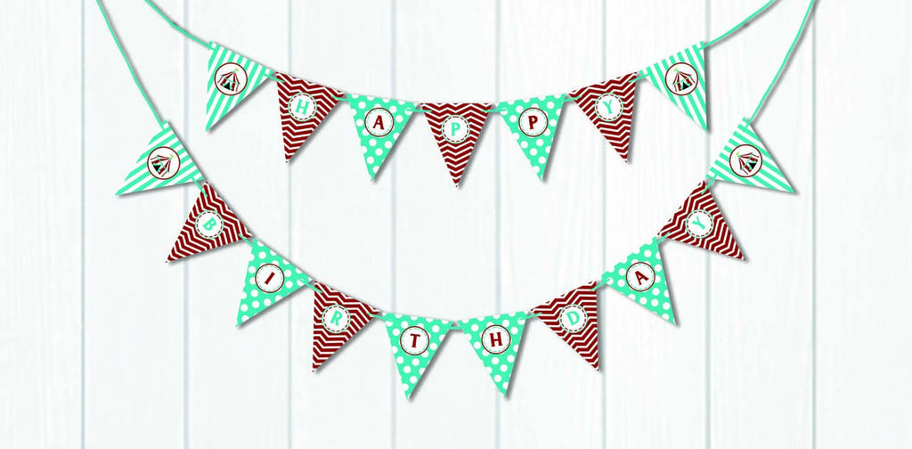 Inkdotpot Birthday Party Decorations Happy Birthday Party Garland Baby Boy Or Girl Gender Neutral Pennant Banner