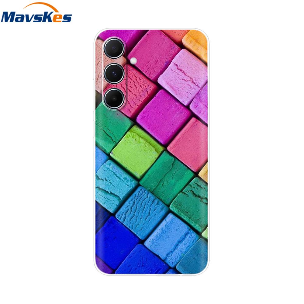 Чехол для Samsung Galaxy M35 5G Милый Кот Цветок Расписные Чехлы для Телефона Для Samsung M35 Чехол M 35 SM-M356B Силиконовый Прозрачный ТПУ Fundas