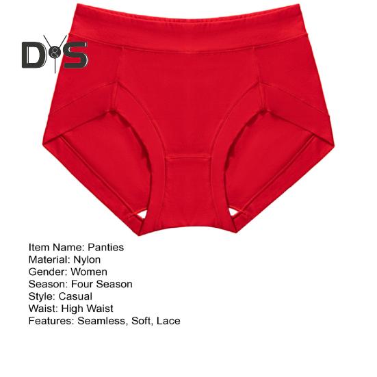 Women Panties High Waist Lace Solid Color Soft Seamless Elastic Quick Dry Anti Septic Anti Shrink Lady Briefs Underpants Female Underwear