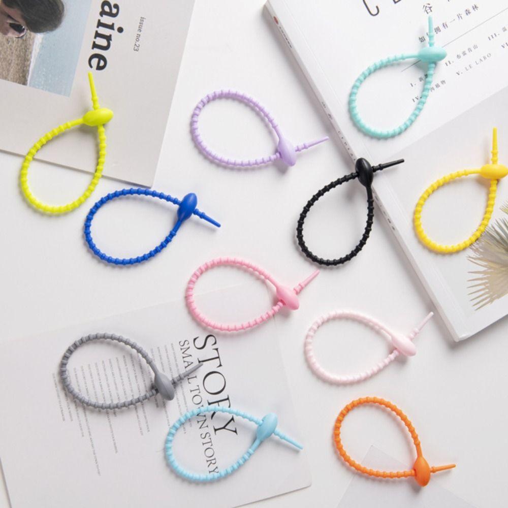 3 PCS Candy Colors Silicone Tie Silicone Material Key Lanyard Bag Accessories Lanyard