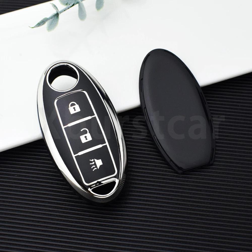 3 Buttons Tpu Fit For Nissan Kicks Altima X-Trail Fuga Navara Leaf Note Sentra Murano Tiida Qashqai J11 J10 Micra Auto Key Fob Cover Case