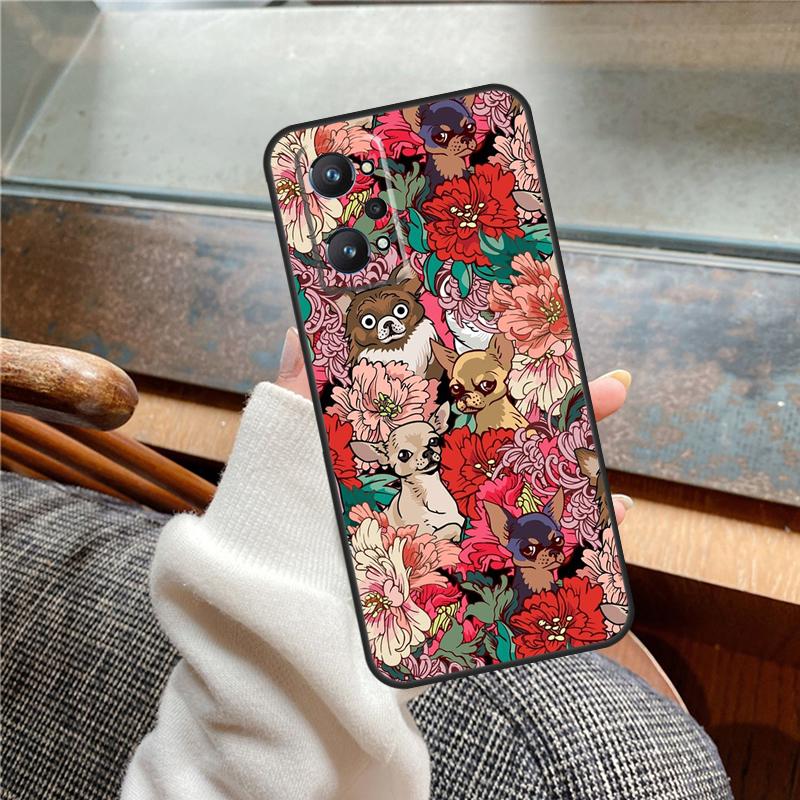 Чехол с цветочным рисунком и мордочкой чихуахуа для Realme 15 Pro 11 12 13 14 Pro Plus C65 C67 C61 C53 C55 C51 C25 C63 C71 C75 GT6 GT7