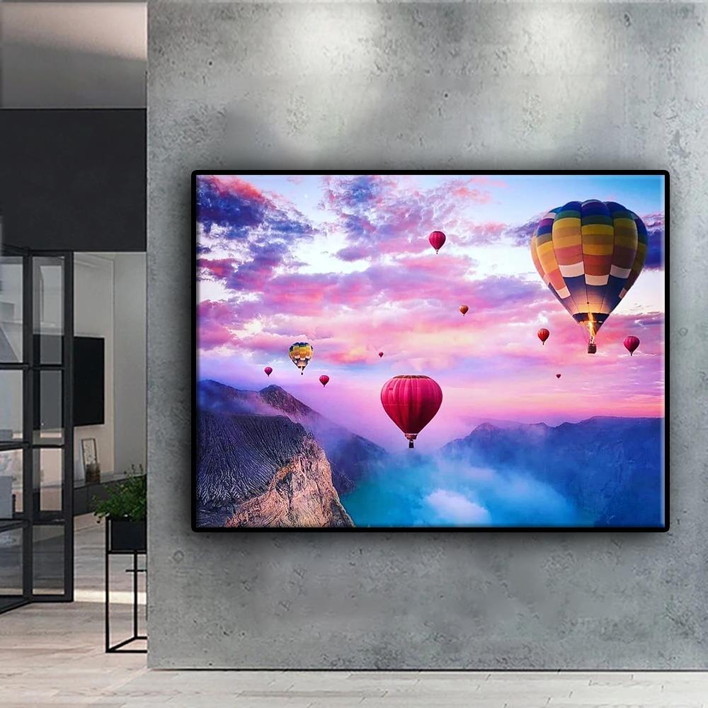 Diamond Painting Hot Air Balloon Embroidery Cross Stitch Rhinestone Home Decor