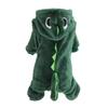 Windproof Dinosaur Jumpsuit Velvet Dog Hoodie Funny Dog Sweater  Winter