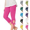 Детские модные однотонные милые повседневные спортивные штаны для йоги для девочек, укороченные штаны, леггинсы