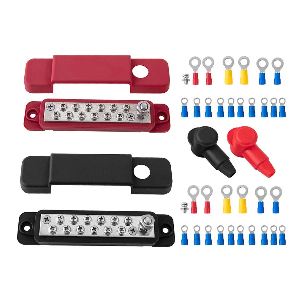 12 Terminal Power Distribution Block Bus Bar Replacement Accessories 180 Amps