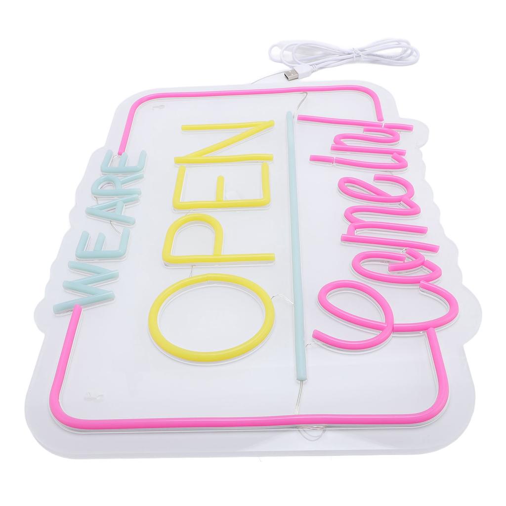 Wall Decor Neon Sign USB Power Supply We Are Open Come In LED Neon Sign Aesthetic Room Decor for Bars