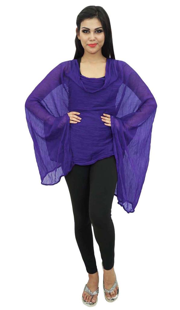 Длинный палантин из смесового шифона, индийская накидка Dupatta Chunni с запахом на шею