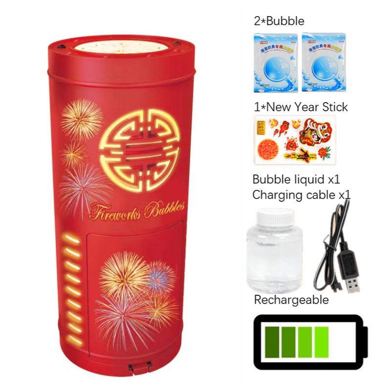 20 Отверстий Фейерверк Пузырьковая Машина Электронный Автоматический Создатель Пузырей С Музыкальным Светом 2024 Новый Год Свадьба Весенний Фестиваль Атмосфера Декор