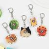 Acrylic Food Cat Head Keychain Fashion Banana Cat Keyring Cute Cat Meme Pendant  Backpack Decor