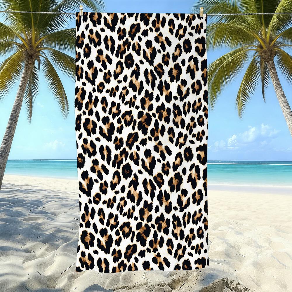 Seaside Microfiber Beach Towel, Water-Absorbing Quick-Drying Double-Sided Velvet Printed Bath Towel