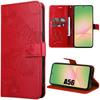 Protective Case - BOOLING - for Samsung Galaxy A56 5G - Shockproof - Red Butterfly Pattern - Synthetic Leather