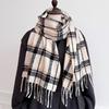 Зимний женский клетчатый шарф из имитации кашемира Осенне-зимний толстый модный теплый универсальный шарф шаль с кисточками эшарп пончо эшарп