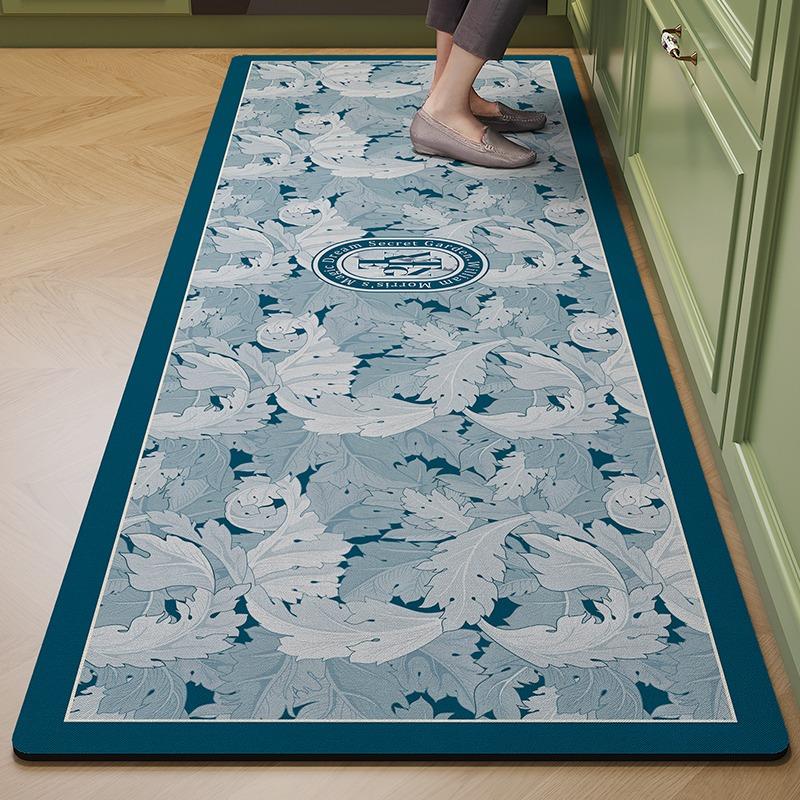 Коврик для кухни, впитывающий напольный коврик, коврик из ПВХ, диатомовая грязь, украшение для дома, американский ретро-ковер с цветами, нескользящие коврики для ванной комнаты