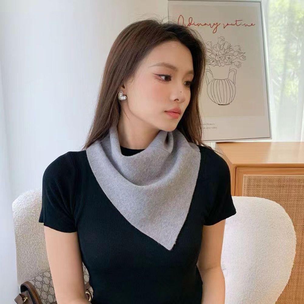 Ветрозащитный Треугольный Вязаный Шарф Утепление Зимние Шарфы Мужской Женский Шарф Снуд Воротник Труба Унисекс