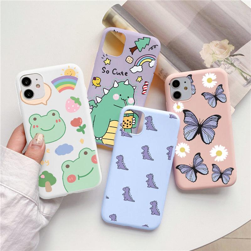 Case For Xiaomi Poco X3 M3 Pro F3 Mi 11 Lite Redmi 10 Note 9 8 Pro 10S 9S 9T 8T 9A 9C 9 8A 8 7 7A Dinosaur Butterfly Frog Cover